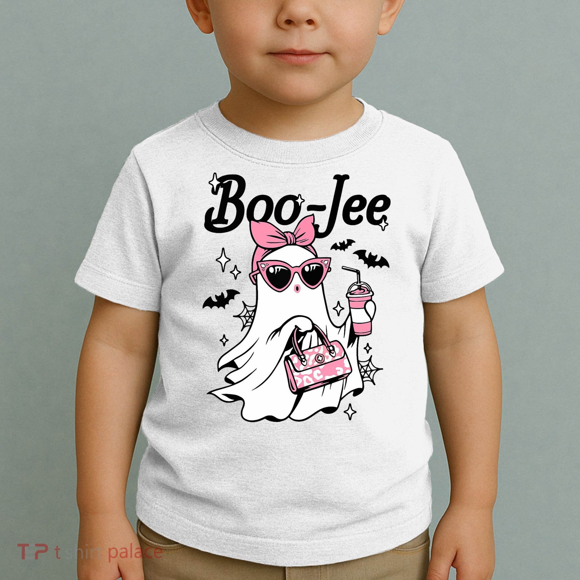 Cute Boo Jee Ghost Halloween Bandana Ghost Coffee Toddler T-Shirt
