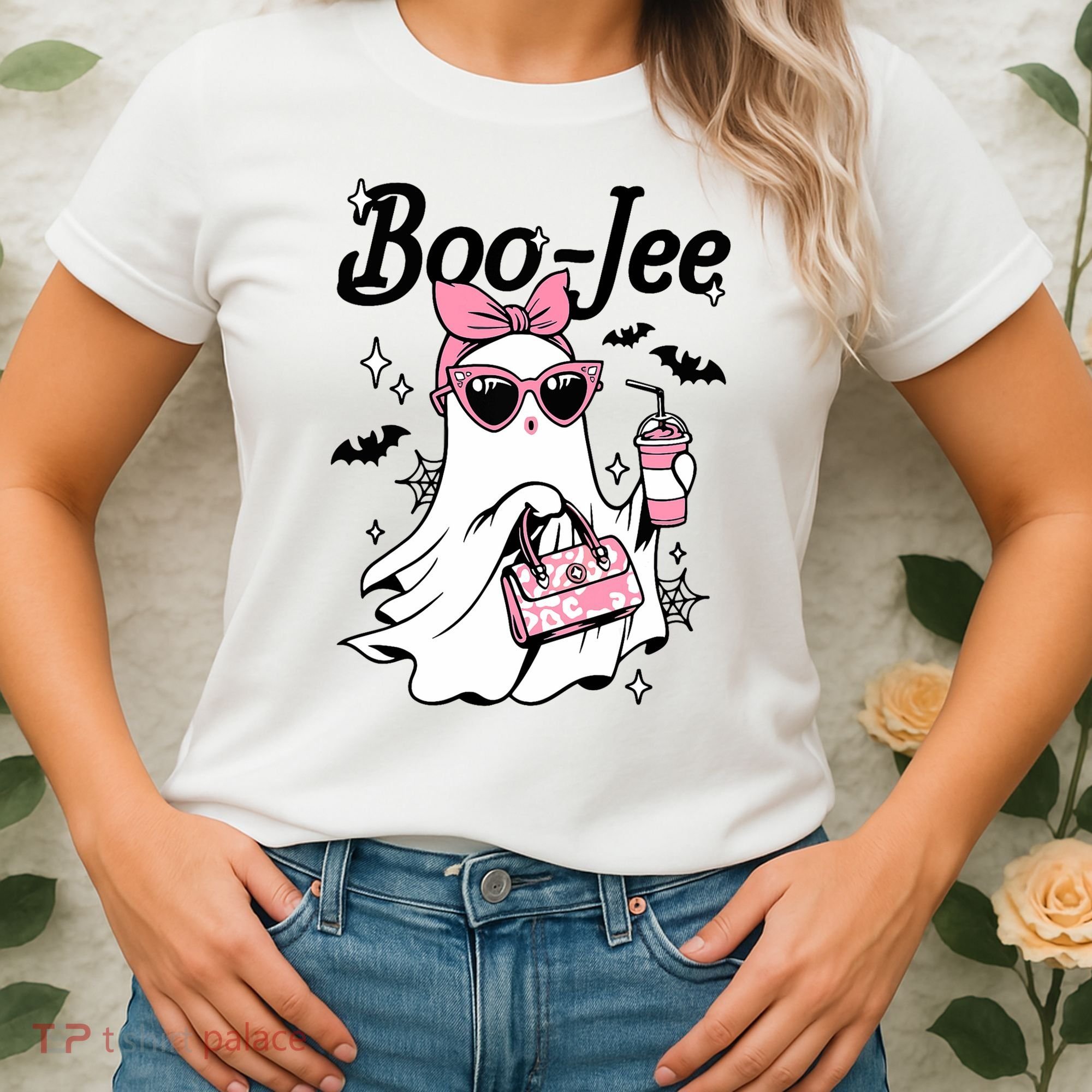 Cute Boo Jee Ghost Halloween Bandana Ghost Coffee Women's T-Shirt