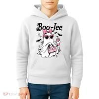 Cute Boo Jee Ghost Halloween Bandana Ghost Coffee Kids Hoodie thumb 4