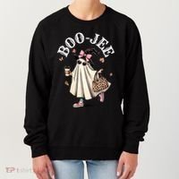 Cute Boo Jee Ghost Halloween Leopard Ghost Coffee Funny Gift Women's Sweatshirt thumb 0
