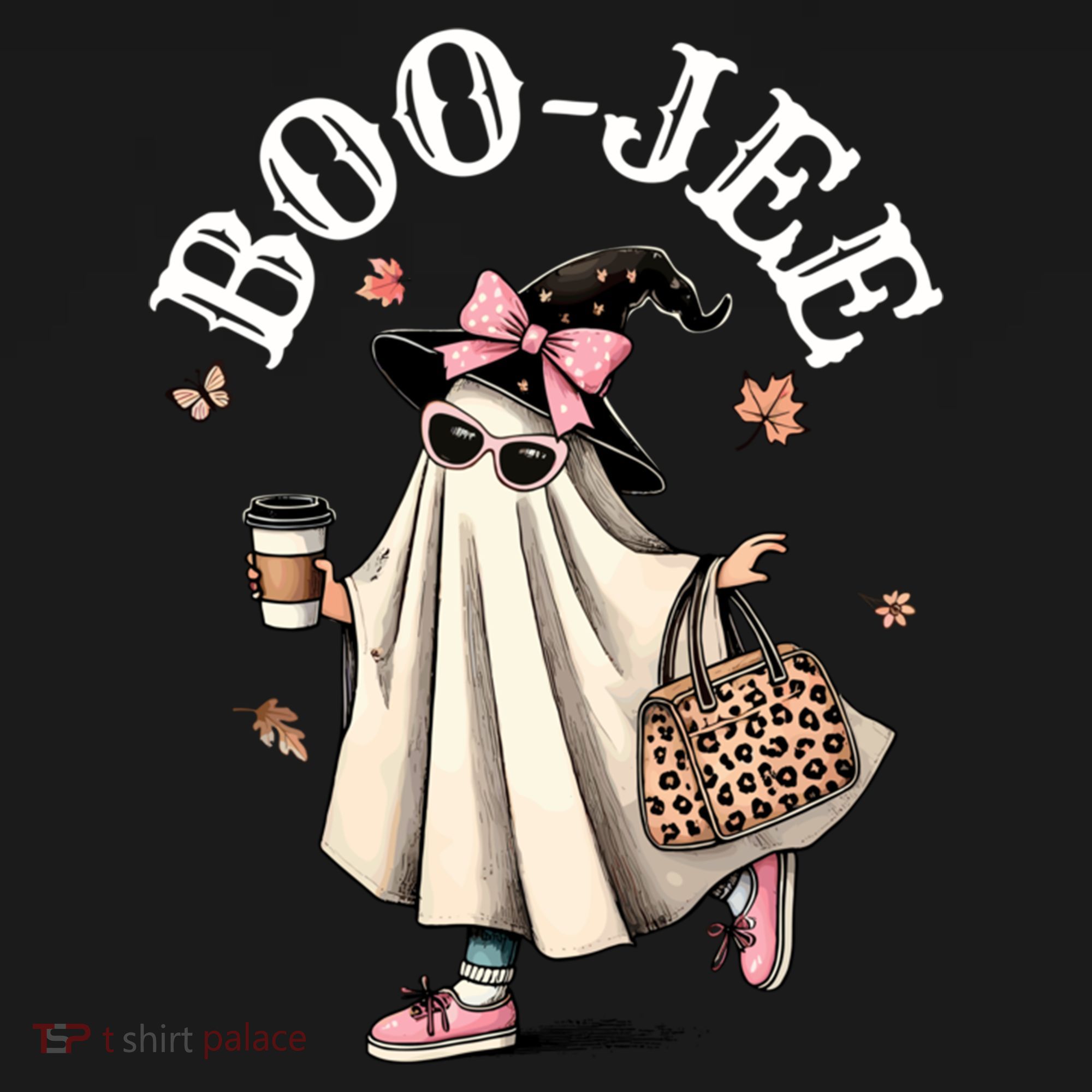Cute Boo Jee Ghost Halloween Leopard Ghost Coffee Funny Gift Backpack