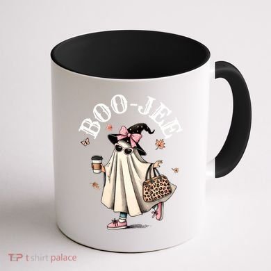 Cute Boo Jee Ghost Halloween Leopard Ghost Coffee Funny Gift Coffee Mug back