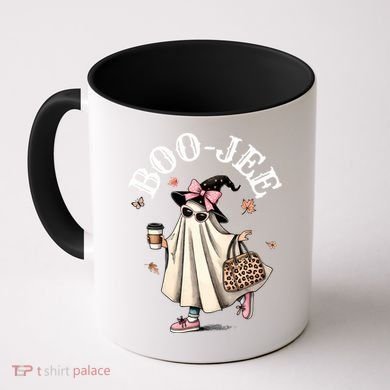Cute Boo Jee Ghost Halloween Leopard Ghost Coffee Funny Gift Coffee Mug