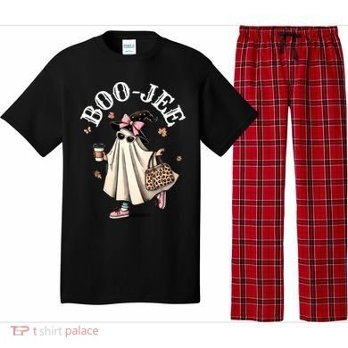 Cute Boo Jee Ghost Halloween Leopard Ghost Coffee Funny Gift Pajama Set