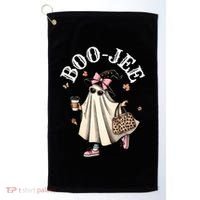 Cute Boo Jee Ghost Halloween Leopard Ghost Coffee Funny Gift Golf Towel thumb 0