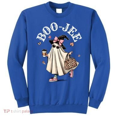 Cute Boo Jee Ghost Halloween Leopard Ghost Coffee Funny Gift Sweatshirt