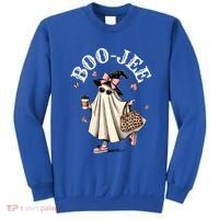 Cute Boo Jee Ghost Halloween Leopard Ghost Coffee Funny Gift Sweatshirt thumb 0