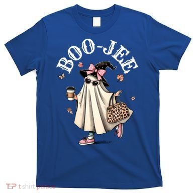 Cute Boo Jee Ghost Halloween Leopard Ghost Coffee Funny Gift T-Shirt