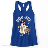 Cute Boo Jee Ghost Halloween Leopard Ghost Coffee Funny Gift Women's Tank Top thumb 0