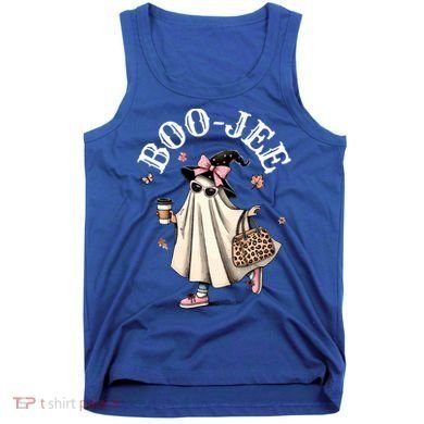 Cute Boo Jee Ghost Halloween Leopard Ghost Coffee Funny Gift Tank Top