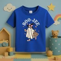 Cute Boo Jee Ghost Halloween Leopard Ghost Coffee Funny Gift Toddler T-Shirt thumb 3