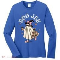 Cute Boo Jee Ghost Halloween Leopard Ghost Coffee Funny Gift Women's Long Sleeve Shirt thumb 0