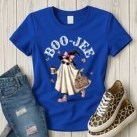 Cute Boo Jee Ghost Halloween Leopard Ghost Coffee Funny Gift Women's T-Shirt thumb 3