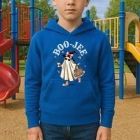 Cute Boo Jee Ghost Halloween Leopard Ghost Coffee Funny Gift Kids Hoodie thumb 2