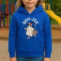 Cute Boo Jee Ghost Halloween Leopard Ghost Coffee Funny Gift Kids Hoodie thumb 3