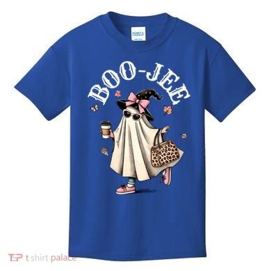Cute Boo Jee Ghost Halloween Leopard Ghost Coffee Funny Gift Kids T-Shirt