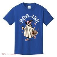 Cute Boo Jee Ghost Halloween Leopard Ghost Coffee Funny Gift Kids T-Shirt thumb 0