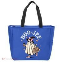Cute Boo Jee Ghost Halloween Leopard Ghost Coffee Funny Gift Tote Bag thumb 0