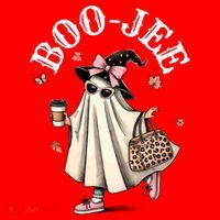 Cute Boo Jee Ghost Halloween Leopard Ghost Coffee Funny Gift Santa Hat thumb 1