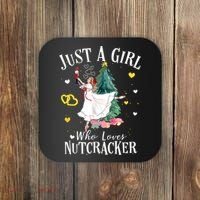 Christmas Ballet Just A Girl Who Loves Nutcrackers Gift Coaster thumb 0