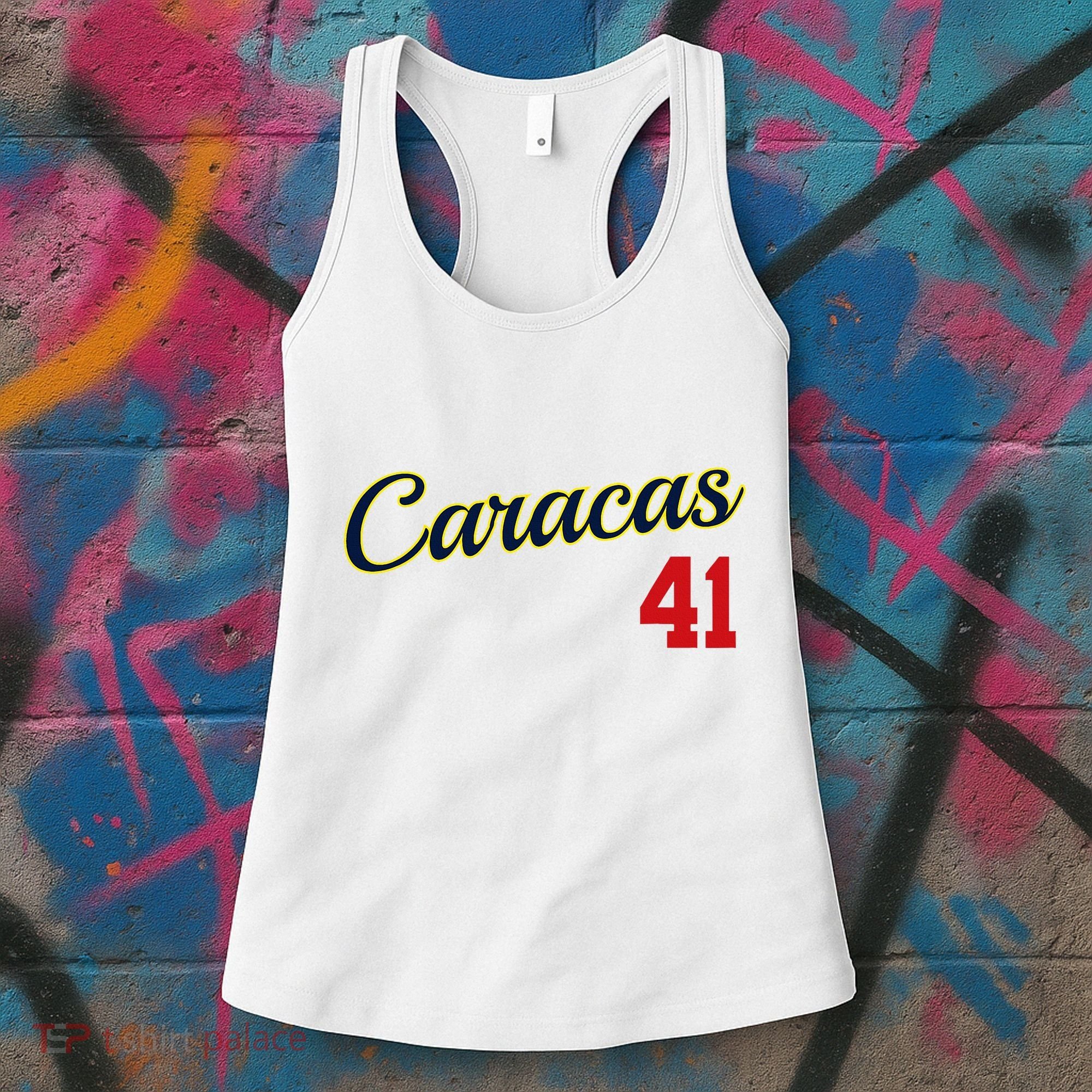 Caracas Baseball Jersey Franela Beisbol Venezuela 41 Women's Tank Top