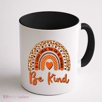 Cute Be Kind Wear Orange Rainbow Coffee Mug thumb 1