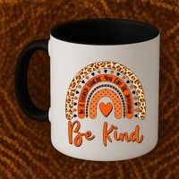Cute Be Kind Wear Orange Rainbow Coffee Mug thumb 2