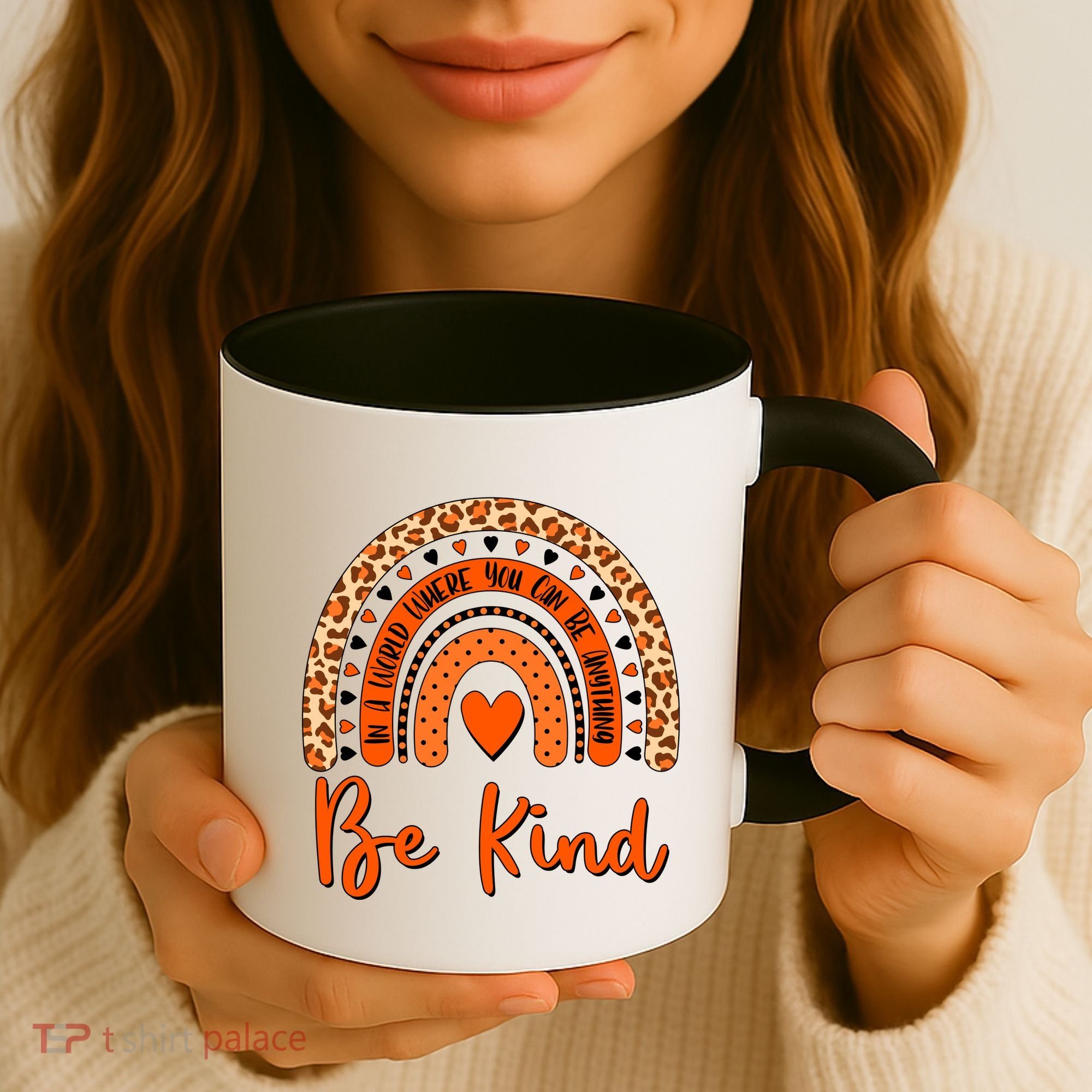 Cute Be Kind Wear Orange Rainbow Coffee Mug