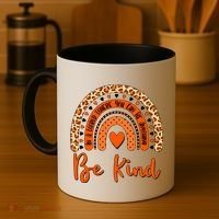 Cute Be Kind Wear Orange Rainbow Coffee Mug thumb 4