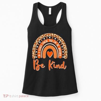 Cute Be Kind Wear Orange Rainbow Women's Tank Top