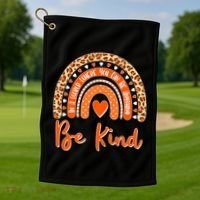 Cute Be Kind Wear Orange Rainbow Golf Towel thumb 1