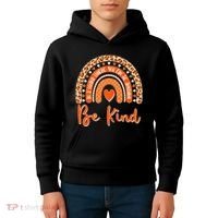 Cute Be Kind Wear Orange Rainbow Kids Hoodie thumb 4