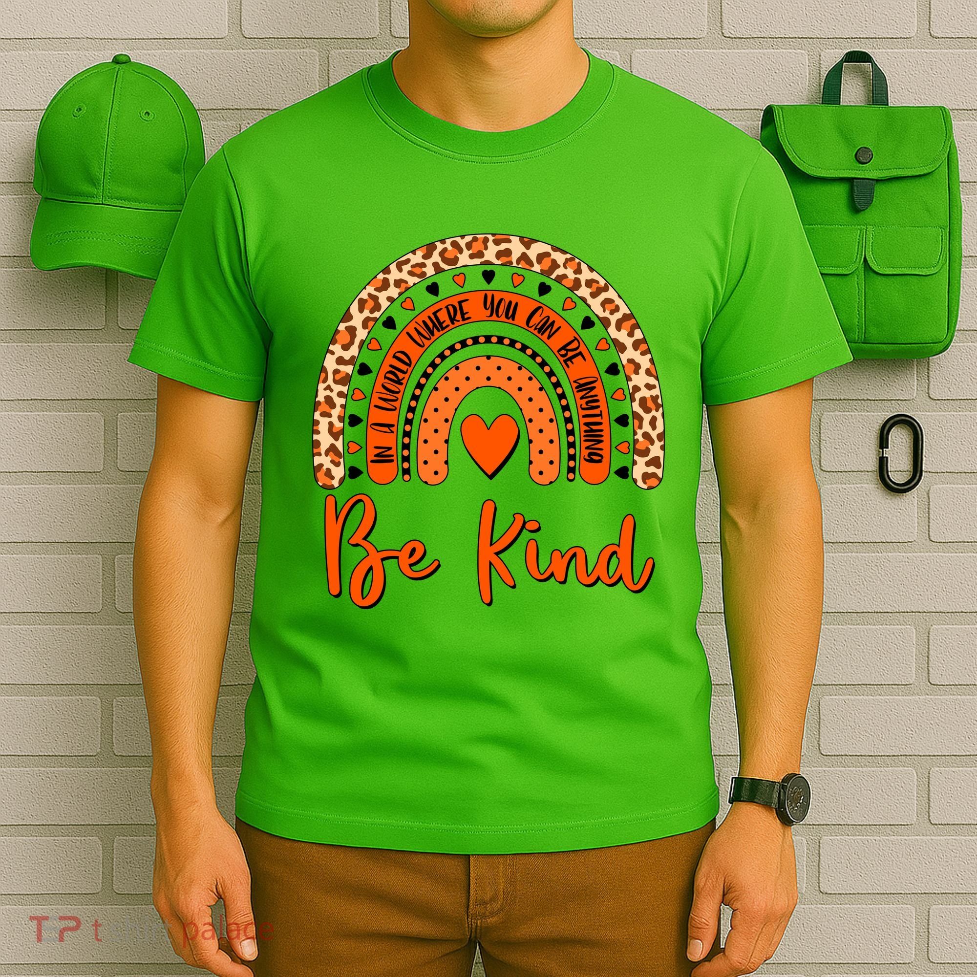 Cute Be Kind Wear Orange Rainbow T-Shirt