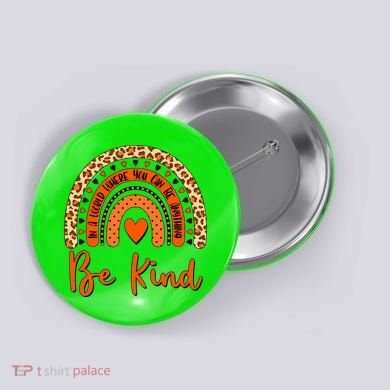 Cute Be Kind Wear Orange Rainbow Button