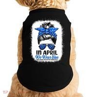 Cute Be Kind Blue Sunflower Child Abuse Prevention Awareness Doggie Tank thumb 0