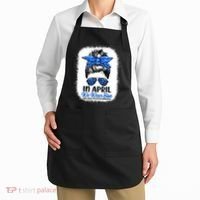 Cute Be Kind Blue Sunflower Child Abuse Prevention Awareness Apron thumb 2