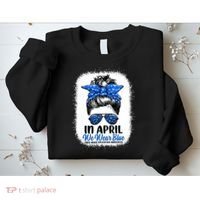 Cute Be Kind Blue Sunflower Child Abuse Prevention Awareness Sweatshirt thumb 2