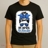Cute Be Kind Blue Sunflower Child Abuse Prevention Awareness T-Shirt thumb 3
