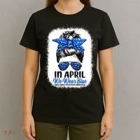 Cute Be Kind Blue Sunflower Child Abuse Prevention Awareness T-Shirt thumb 4