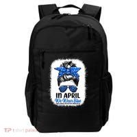 Cute Be Kind Blue Sunflower Child Abuse Prevention Awareness Backpack thumb 0