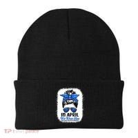 Cute Be Kind Blue Sunflower Child Abuse Prevention Awareness Beanie thumb 0