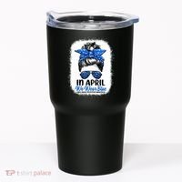 Cute Be Kind Blue Sunflower Child Abuse Prevention Awareness Tumbler thumb 0