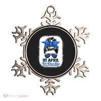 Cute Be Kind Blue Sunflower Child Abuse Prevention Awareness Ornament thumb 0