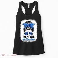 Cute Be Kind Blue Sunflower Child Abuse Prevention Awareness Women's Tank Top thumb 0