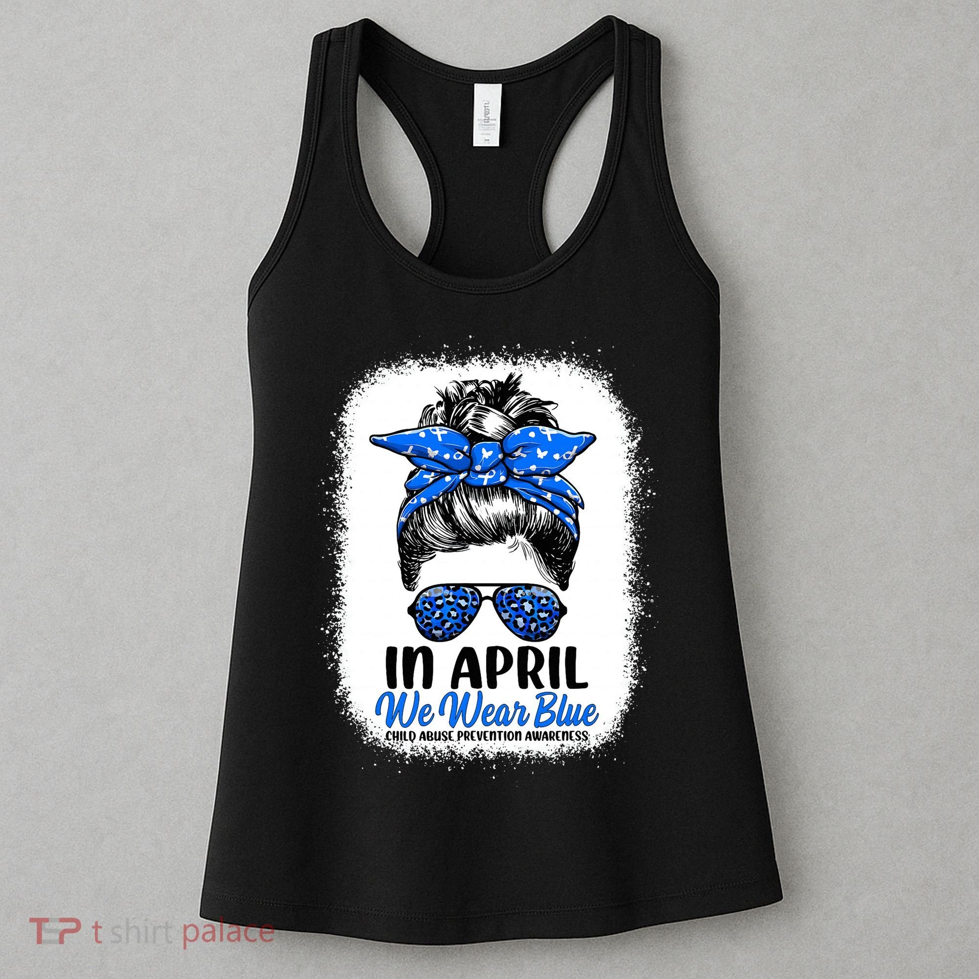 Cute Be Kind Blue Sunflower Child Abuse Prevention Awareness Women's Tank Top