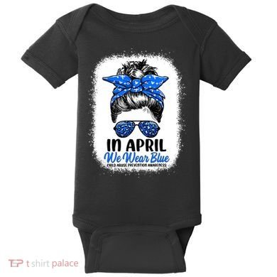 Cute Be Kind Blue Sunflower Child Abuse Prevention Awareness Baby Bodysuit