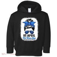Cute Be Kind Blue Sunflower Child Abuse Prevention Awareness Toddler Hoodie thumb 0