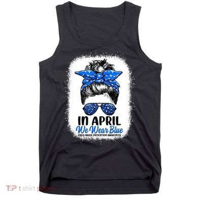 Cute Be Kind Blue Sunflower Child Abuse Prevention Awareness Tank Top