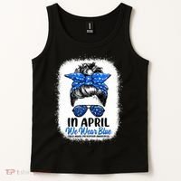 Cute Be Kind Blue Sunflower Child Abuse Prevention Awareness Tank Top thumb 2