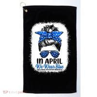 Cute Be Kind Blue Sunflower Child Abuse Prevention Awareness Golf Towel thumb 0